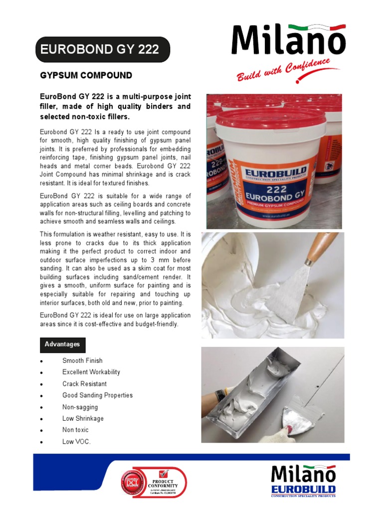 A Smooth Finishing Gypsum Joint Compound for Indoor and Outdoor ...