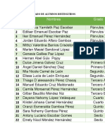 Listado de Alumnos Distinguidos