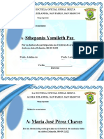 Sthepania Yamileth Paz: Diploma de Reconocimiento