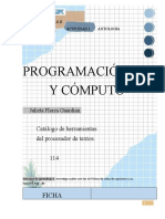Catálogo de Herramientas Del Procesador de Textos