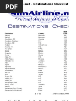 Destinations Checklist