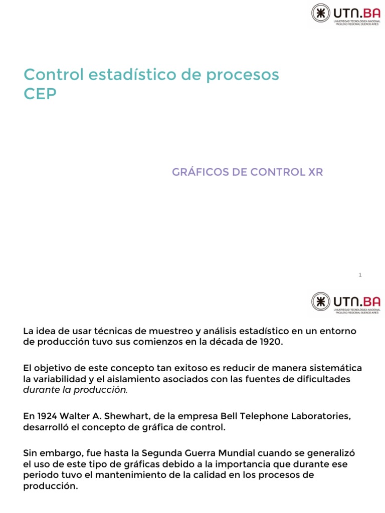Gráficas de Control en Calidad Industrial | PDF | Desviación Estándar ...