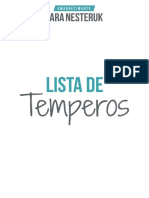 Lista de Temperos Lara Nesteruk