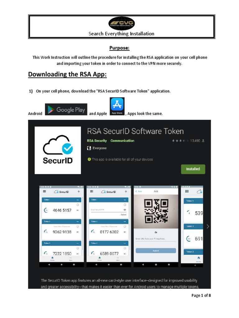 RSA SecurID App Installation Guide | PDF | Ios | Android (Operating System)