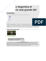 Hallan en Argentina El Dinosaurio Más Grande Del Mundo