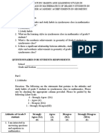 Attitude Study Habit Learning Styles