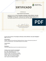 Certificado do Curso Política de Desenvolvimento Profissional Dicente