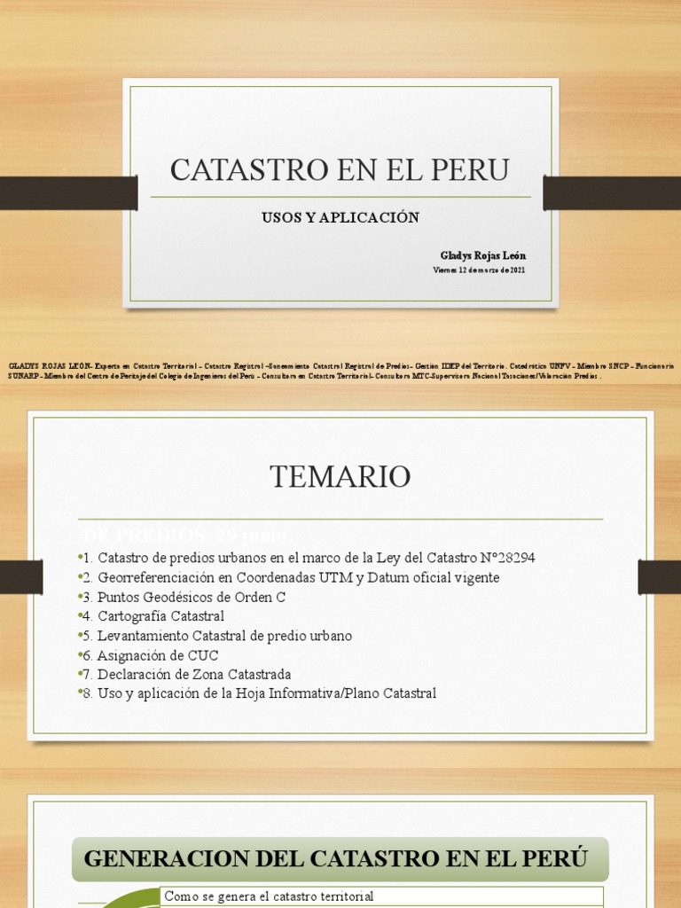 Catastro en Perú: Usos y Proceso Catastral | PDF | Geodesia | Cartografía