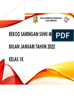 Rekod Saringan Suhu Murid Bulan Januari Tahun 2022 Kelas 1K: Sekolah Menengah Kebangsaan Guar Chempedak