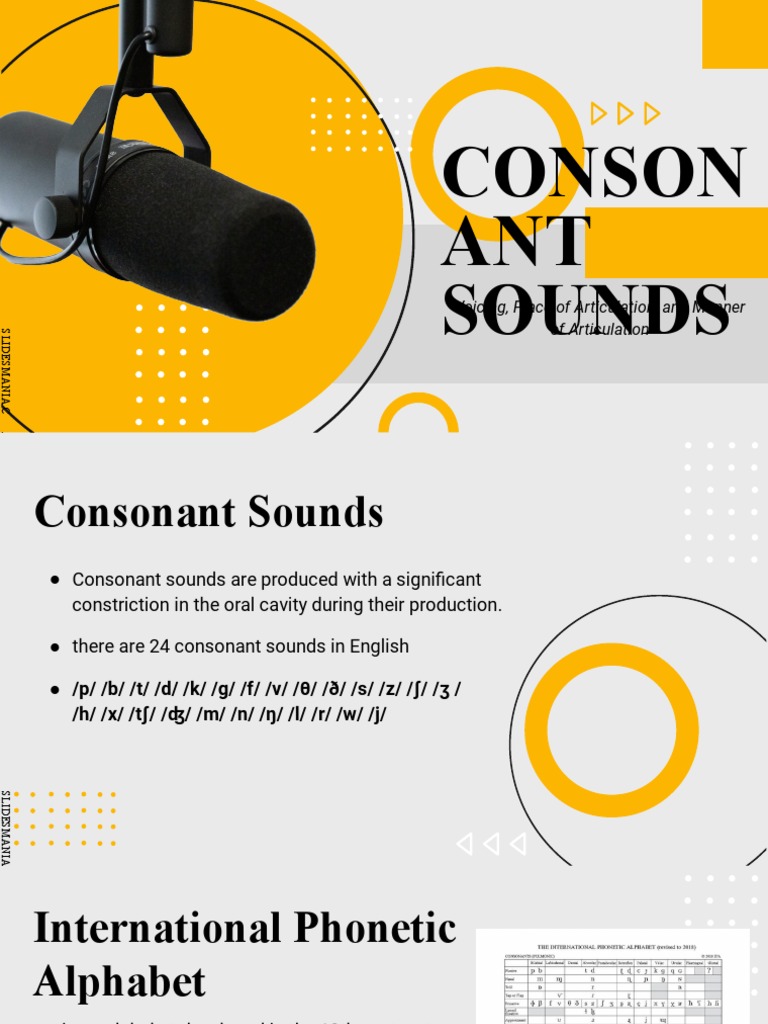Consonant Sounds and Articulation | PDF | Human Voice | Linguistics