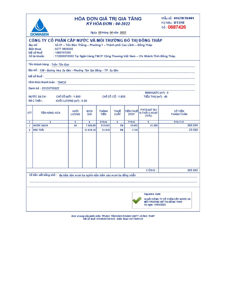 Water Utility Bill | PDF
