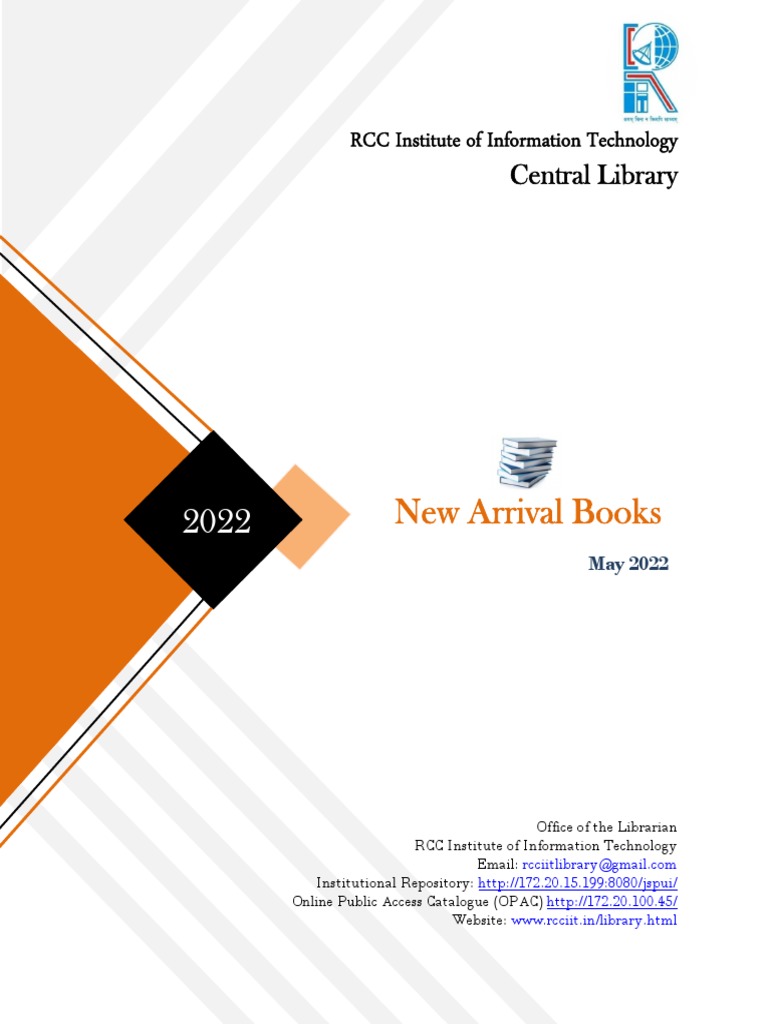 New Arrival Books: RCC Institute of Information Technology Central ...