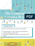 U1 - L2 The Language of Creative Writing (CW)