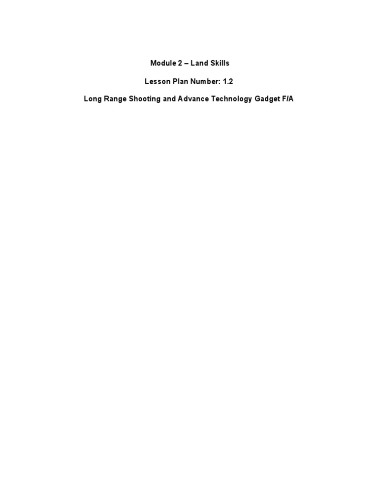 Lesson Plan Long Range Shooting | PDF | Ammunition | Applied And ...