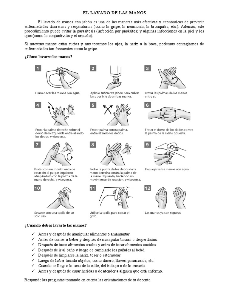Importancia y Guía del Lavado de Manos | PDF | Lavado de manos | Salud ...