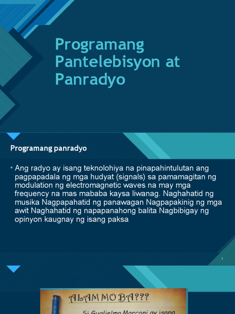Programang Pantelebisyon at Panradyo | PDF