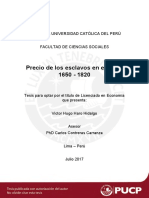 Precio de Los Esclavos en El Perú 160-1820