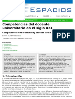 Competencias Del Docente Universitario en El Siglo XXI: Competences of The University Teacher in The 21st Century