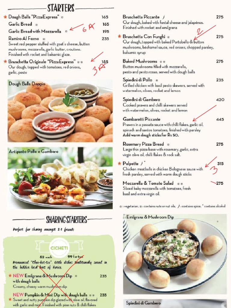 Pizza Express Menu PDF