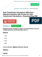 Auto Transformer Calculations MCQ (Free PDF) - Objective Question Answer For Auto Transformer Calculations Quiz - Download Now!