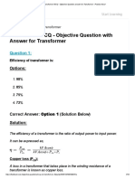 Transformer MCQ - Objective Question Answer For Transformer - Practice Now!