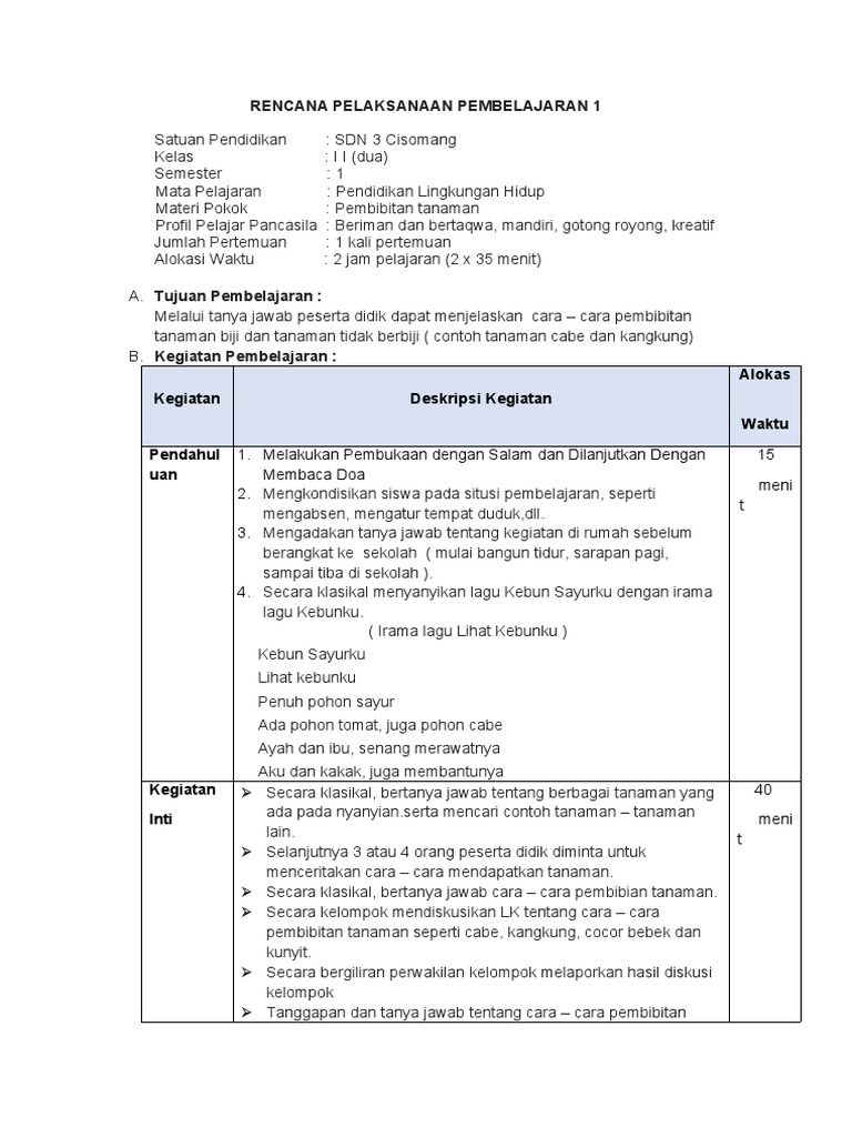 Rpp Plh Kls 2 Pb 1 Pdf