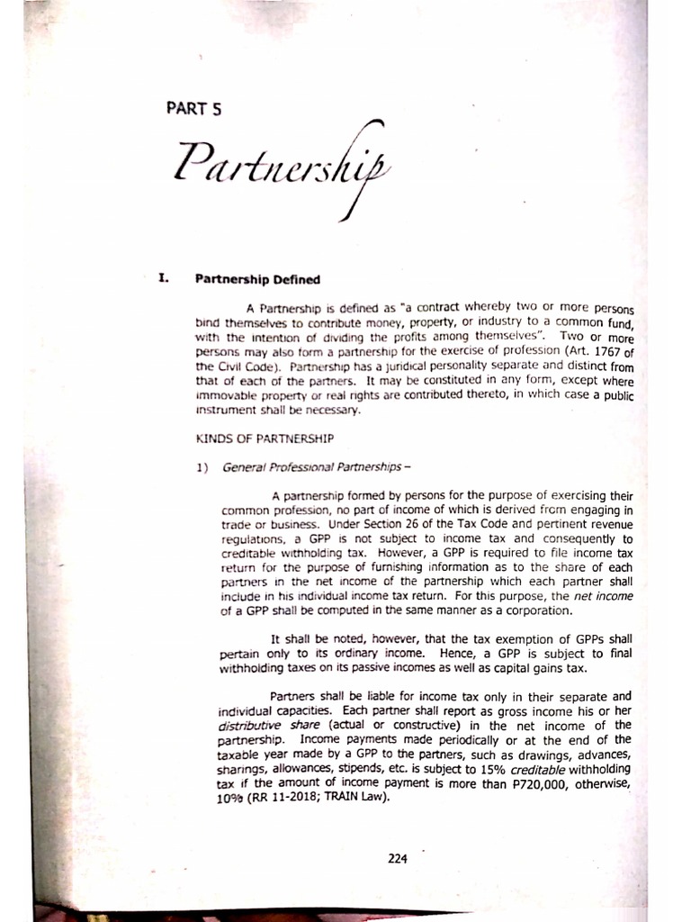 Partnership and Gross Income | PDF