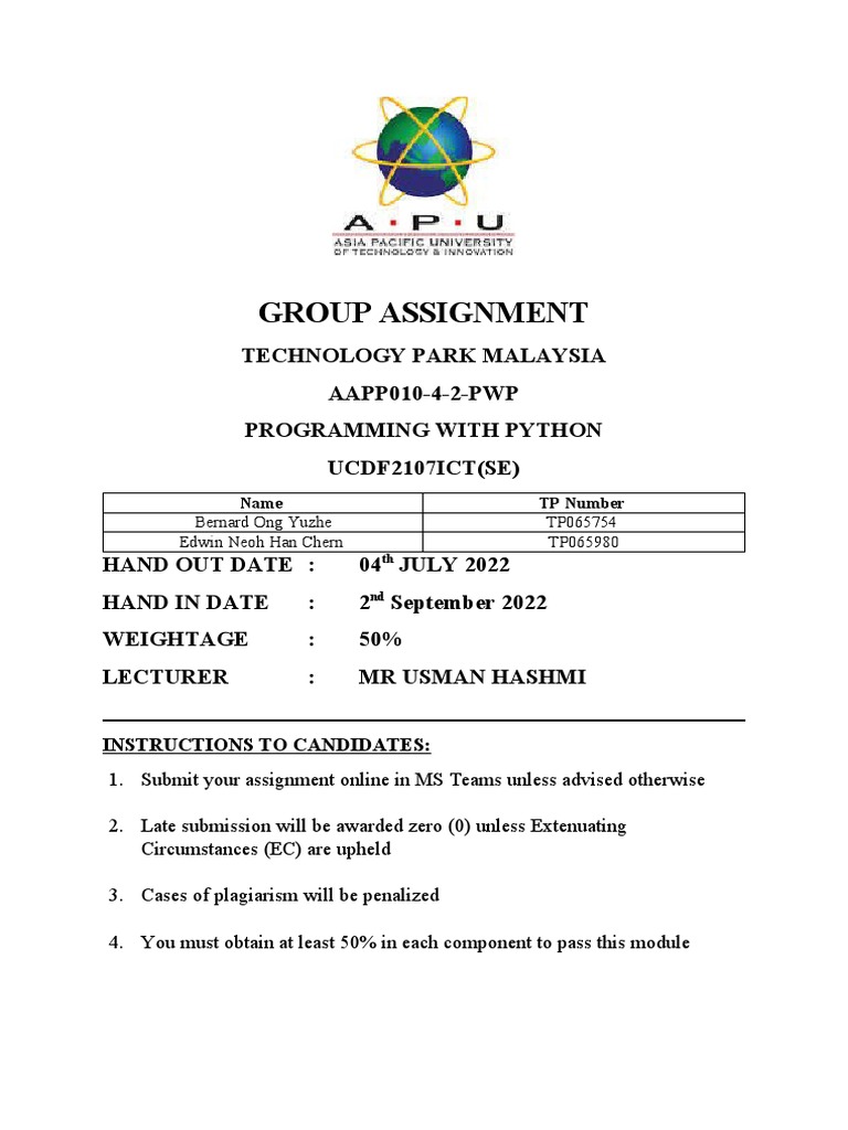 Python Assignment | PDF | Menu | User (Computing)