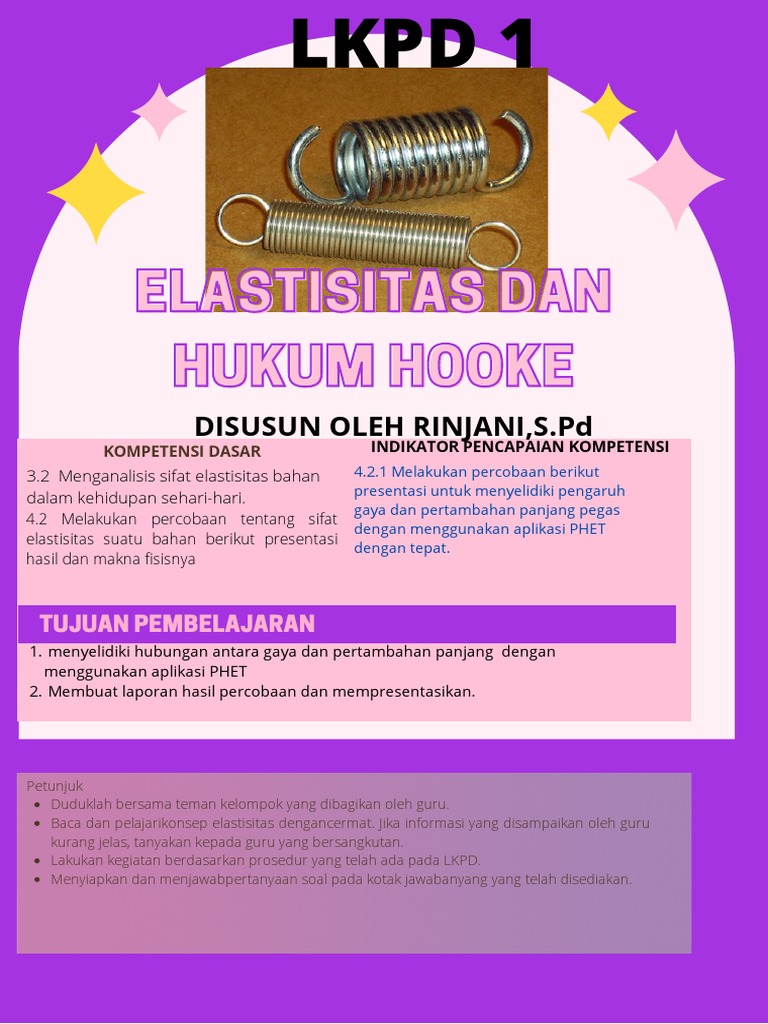 HUKUM HOOKE DAN ELASTISITAS BERDASARKAN SIMULASI PHET | PDF