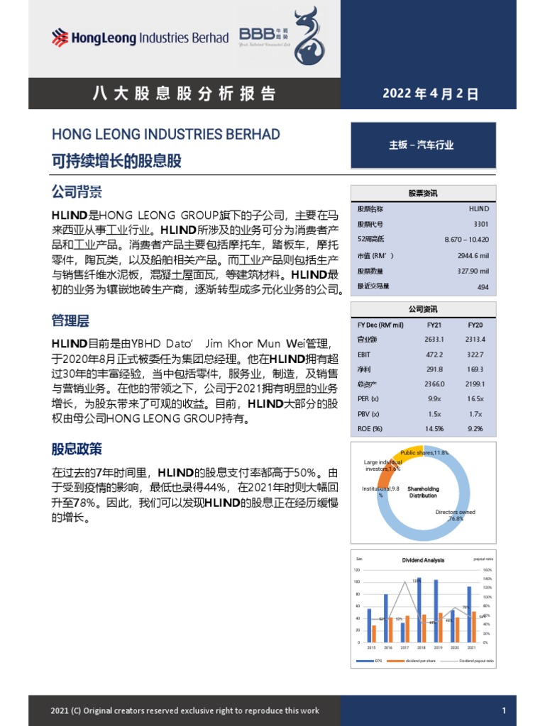 Hong Leong Industries Berhad - HLIND (3301) | PDF