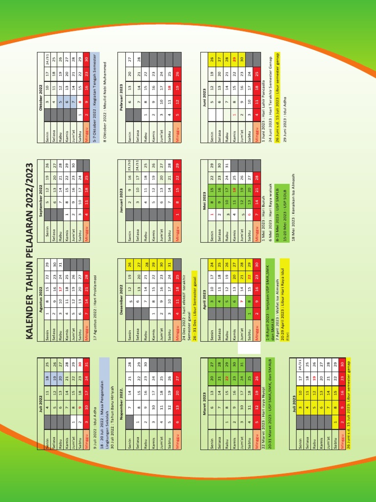 Kalender Akademik Bulan | PDF