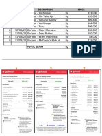 Calim No Date Decription Price: Thanks For Ordering Gofood