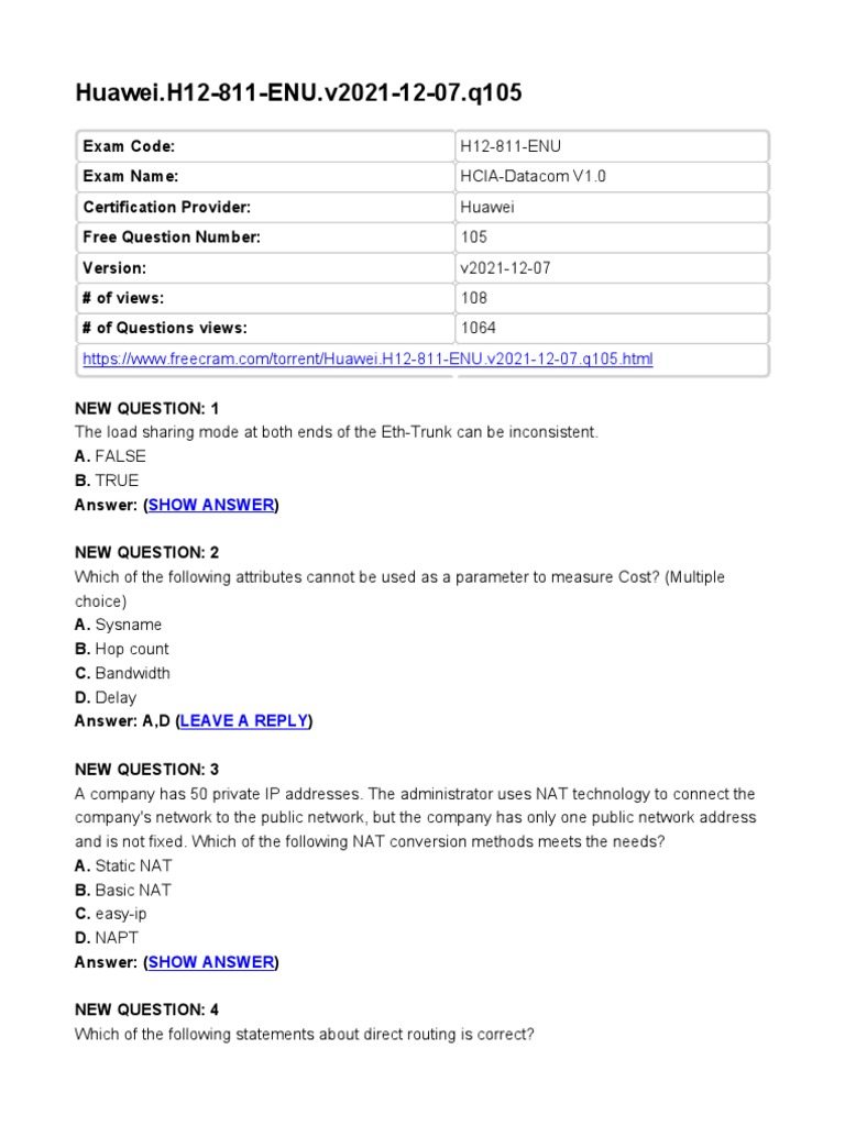 H12-811_V1.0 Tests