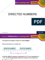 DIRECTED NUMBERS ON A NUMBER LINE