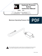 Hydraulic Pressure Switch Instruction Manual: Maximum Operating Pressure 10,000 PSI