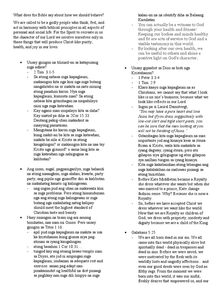 Christian Behavior | PDF