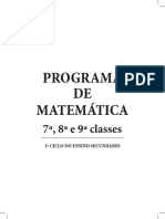 Programa de Matematica 7a 8a e 9a Classe