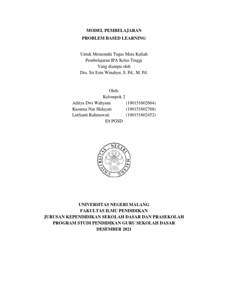 Model Pembelajaran Problem Based Learning | PDF | Karier & Perkembangan