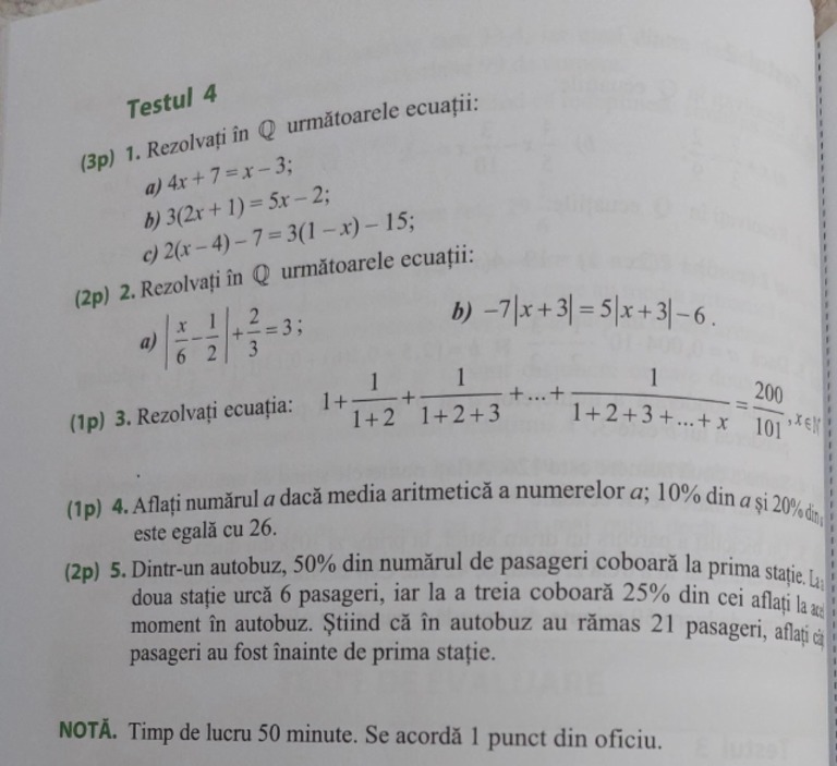 Test Mate Clasa 6 | PDF