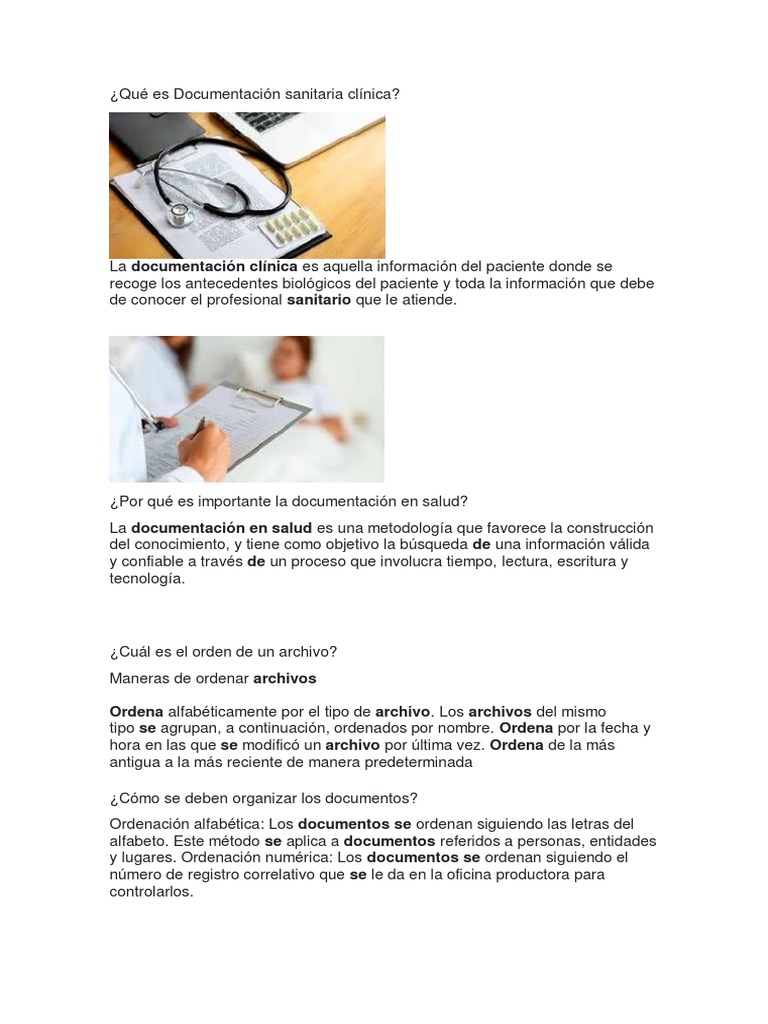 Documentacion Sanitaria Significado | PDF | Archivo de computadora ...