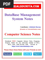 DBMS Notes 3 - TutorialsDuniya