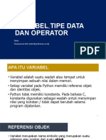 T 02 Variabel, Tipe Data Dan Operator Aritmatika