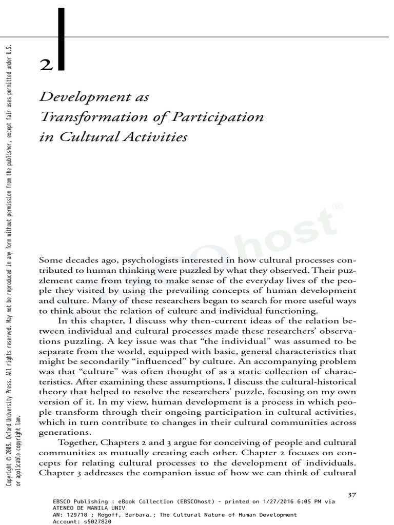Development As Participation in Culture | PDF | Reason | Logic