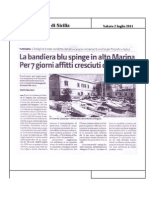 02.07.2011 - La Bandiera Blu Spinge in Alto Marina Per 7giorni Affitti Cresciuti Del 15%