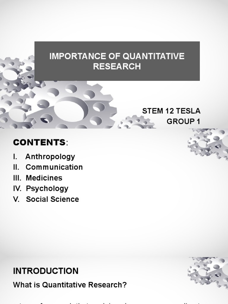 Importance of Quantitative Research | PDF | Social Sciences | Psychology