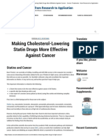Making Cholesterol-Lowering Statin Drugs More Effective Against Cancer - Cancer Treatments - From Research To Application