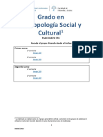 Grado en Antropologi - A Social y Cultural (Plan Nuevo)