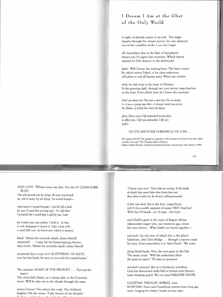 Agha Shahid Ali I Dream I Am at The Ghat of The Only World PDF