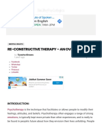 Re-Constructive Therapy - An Overview