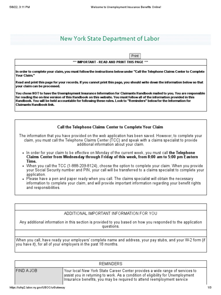 To Unemployment Insurance Benefits Online! PDF Personal